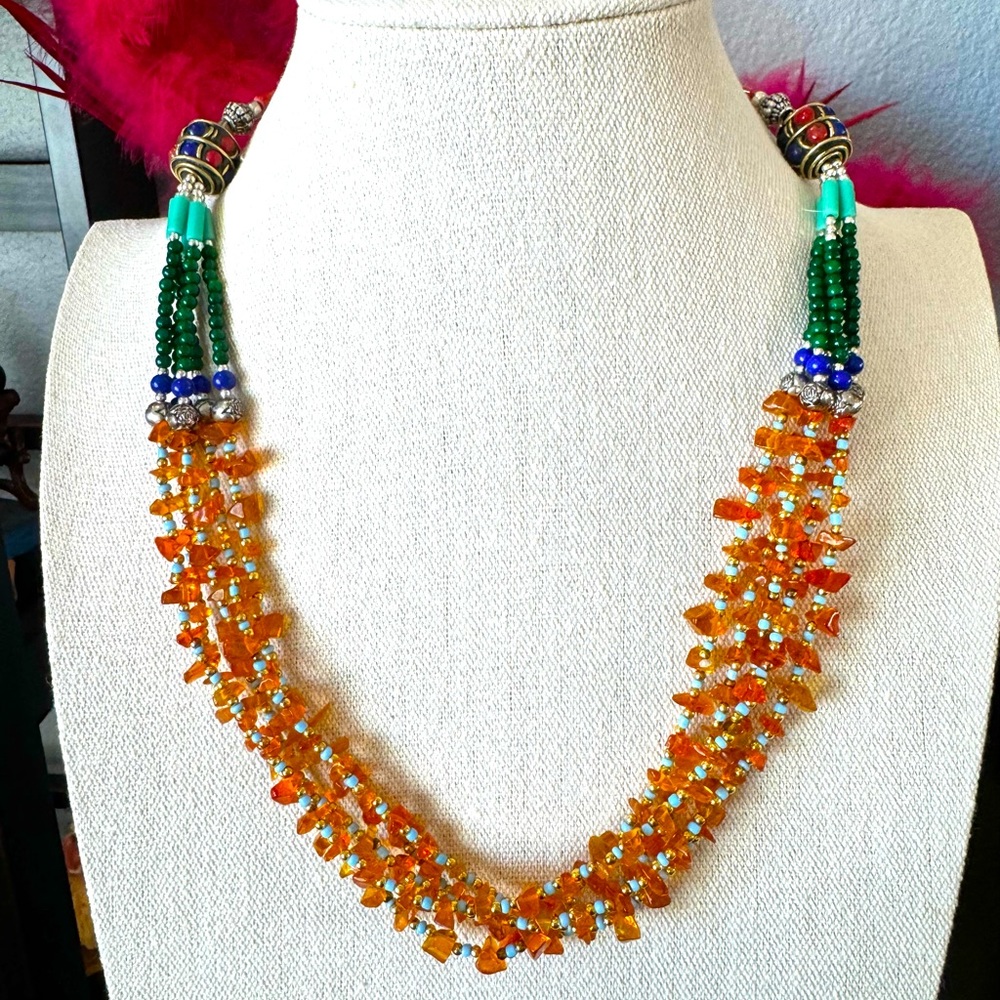 Artisan Nepal Multi-strand Beaded Necklace - Picture 2 of 8